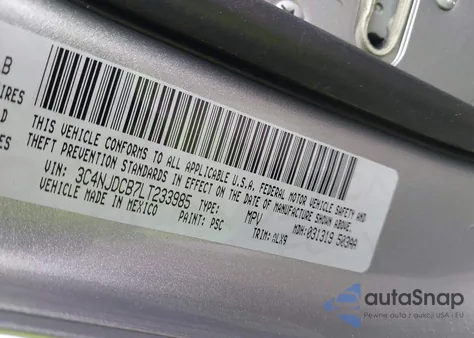 2020 Jeep Compass Limited 4X4 from USA, damaged, VIN 3C4NJDCB7LT233985